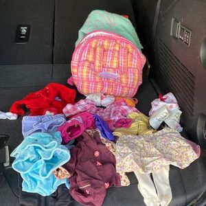American Girl Bitty Baby backpack & clothes